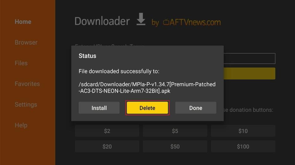 supprimer l'apk