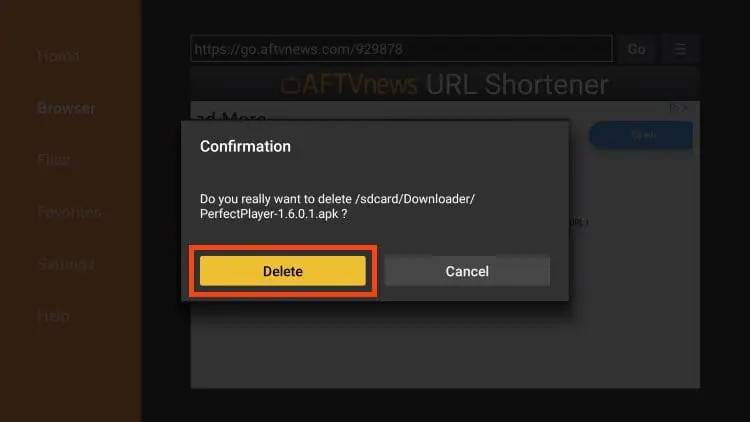 Click delete again.