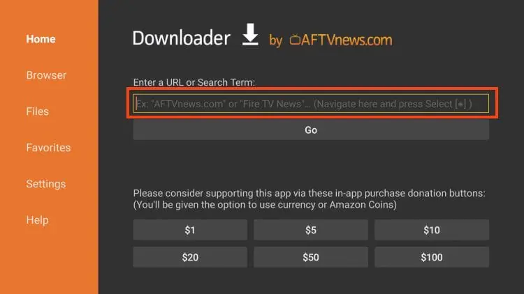 downloader url link bar
