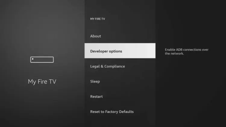 developer options missing on firestick